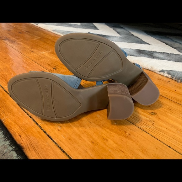 Franco Sarto Blue Suede Open Toe High Heel - Picture 4 of 4